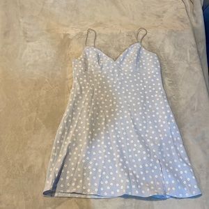 Blue sun dress with sunflower detail